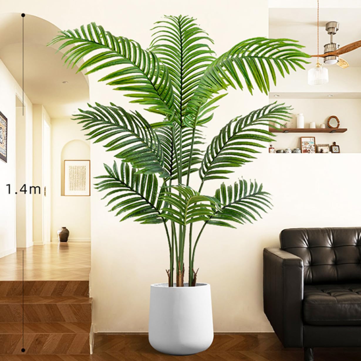 Amazon｜HGJH 人工観葉植物 大型 白*方形鉢付き フェイクグリーン